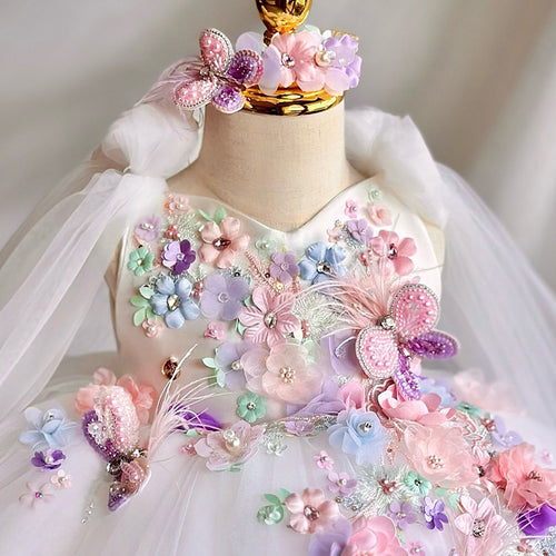Girls' Embellished Sparkle Princess Dress — Flower Girl & Special-Occasion Dress