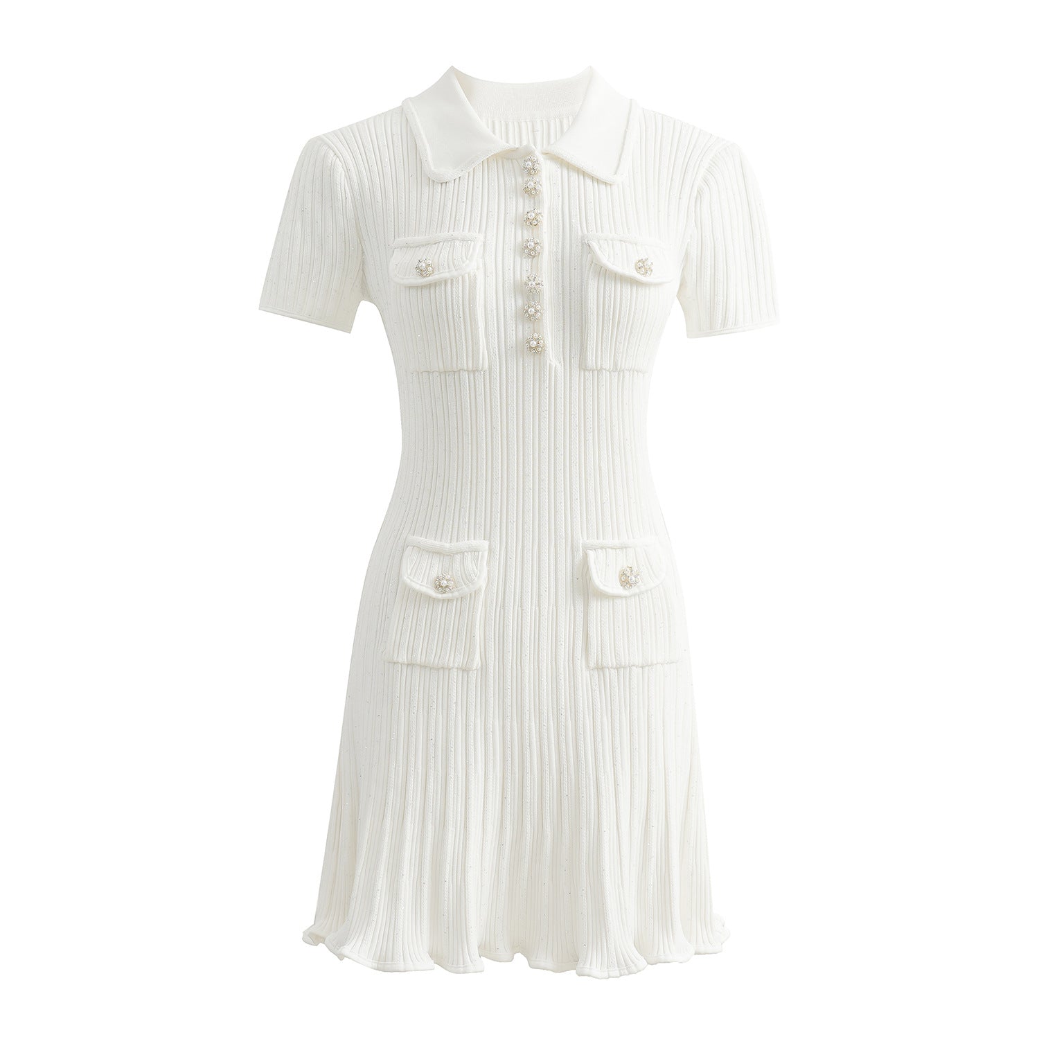 White Knitted Dress