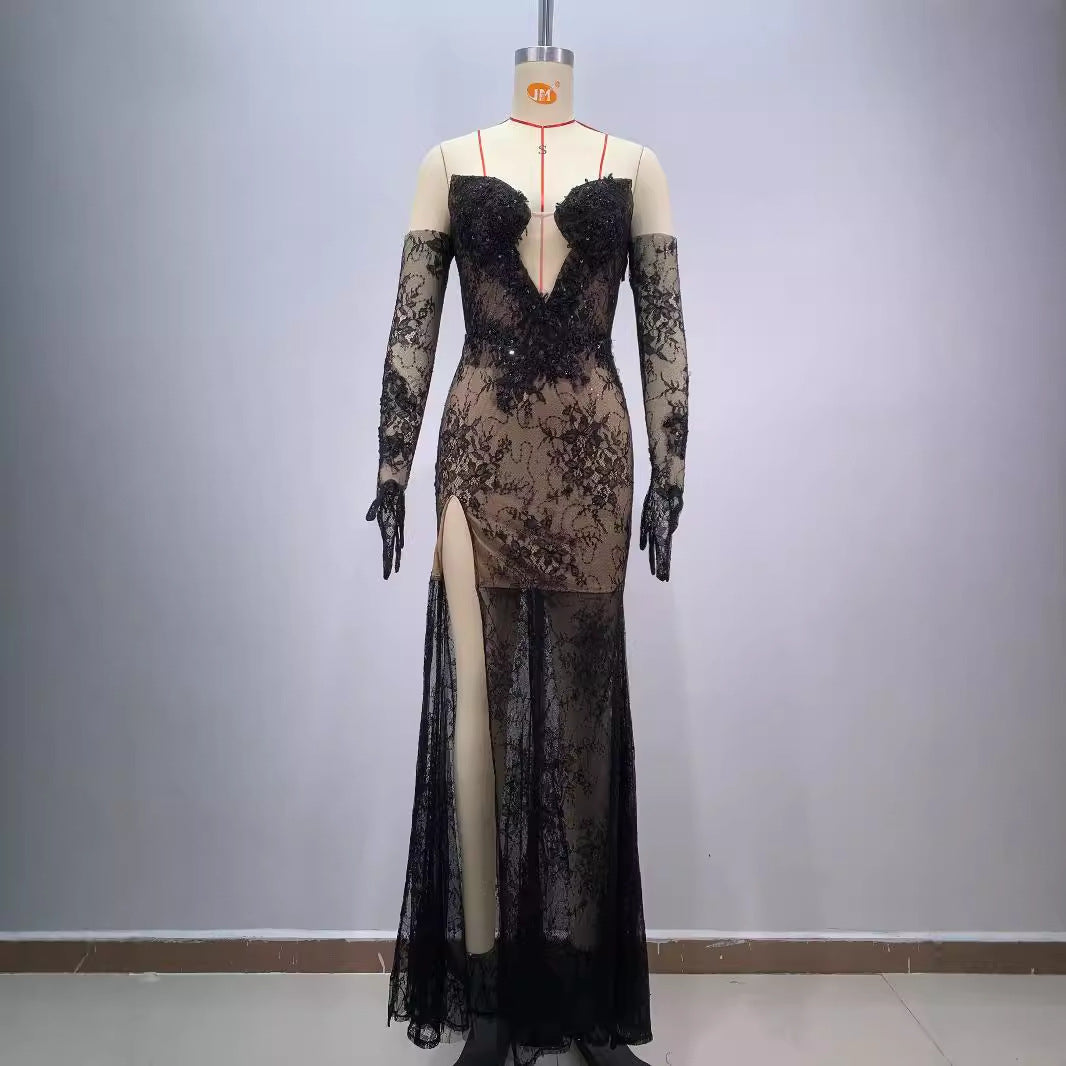 Black Lace Dress V