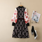 Lantern Sleeve Stand Dress