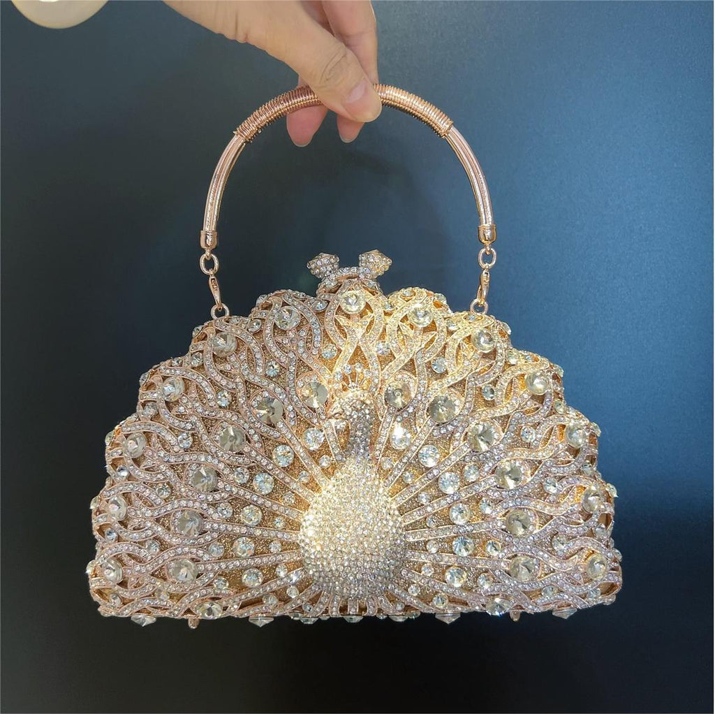 Large Peacock Diamond Bag