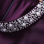 Stand Collar Pearl Dress