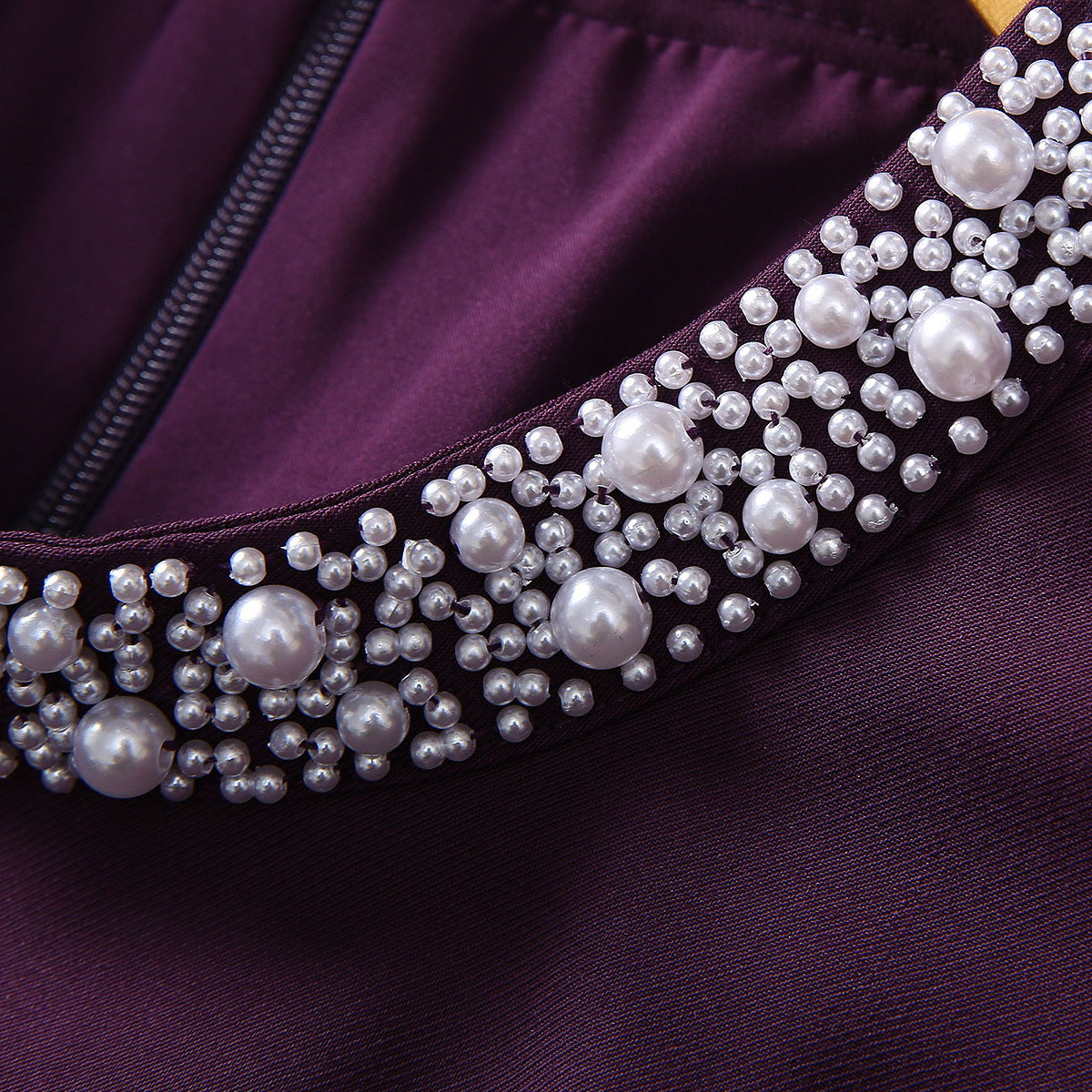 Stand Collar Pearl Dress