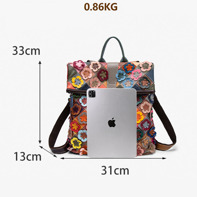 Colorful Plaid Floral Bag