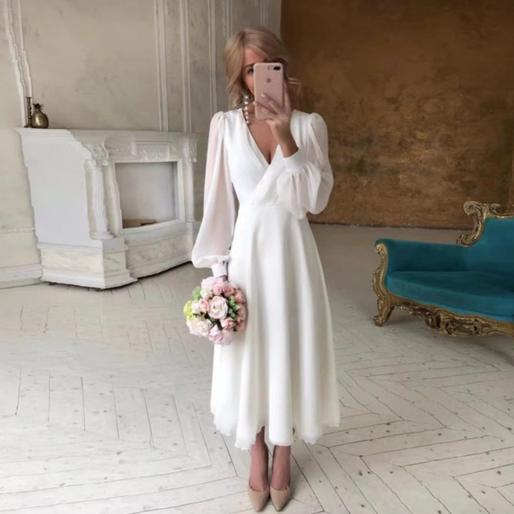 White Long Sleeve Dress
