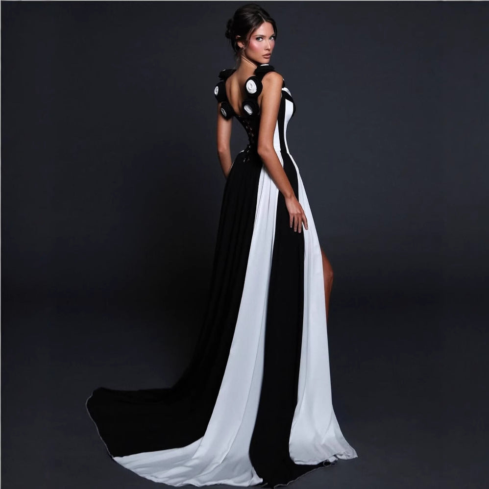 White V-Neck Dress