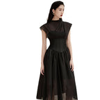 Black Pleated Dress