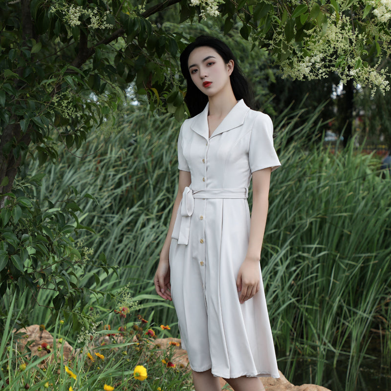 White Collar Dress