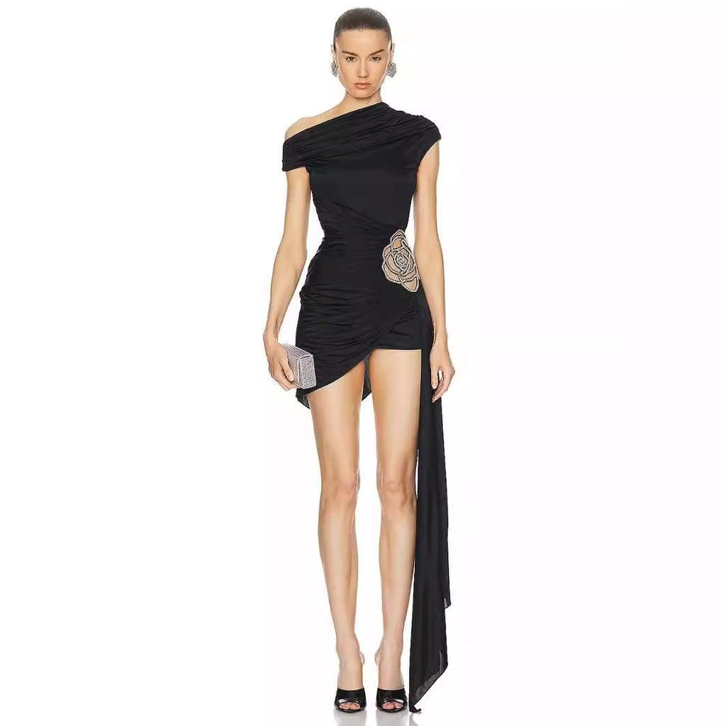 Black Diagonal Dress