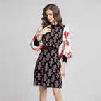 Lantern Sleeve Stand Dress