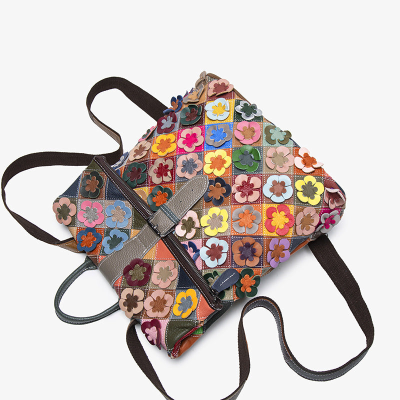 Colorful Plaid Floral Bag