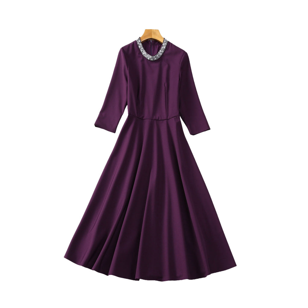 Stand Collar Pearl Dress