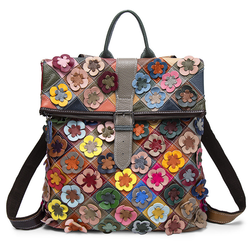 Colorful Plaid Floral Bag