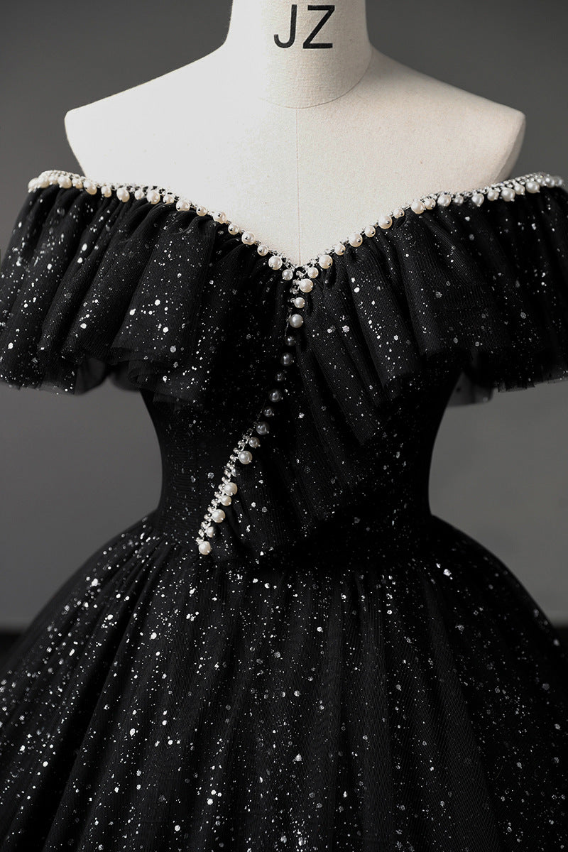 Black V-Neck Dress III