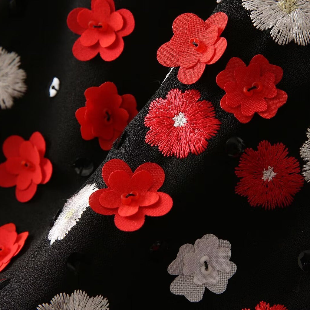 Black Embroidered Dress II