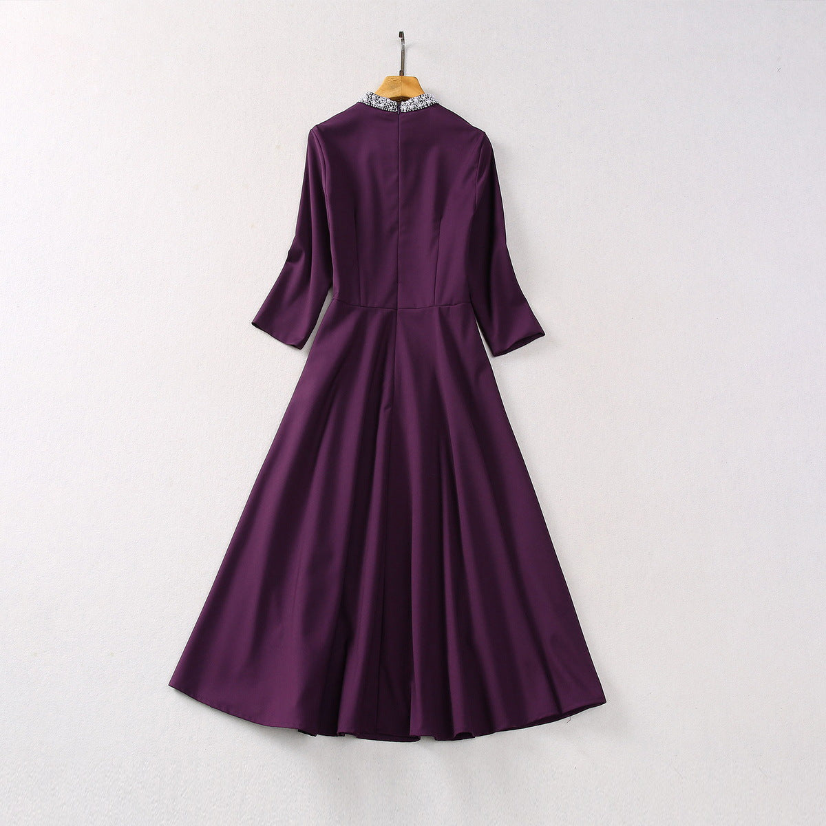Stand Collar Pearl Dress