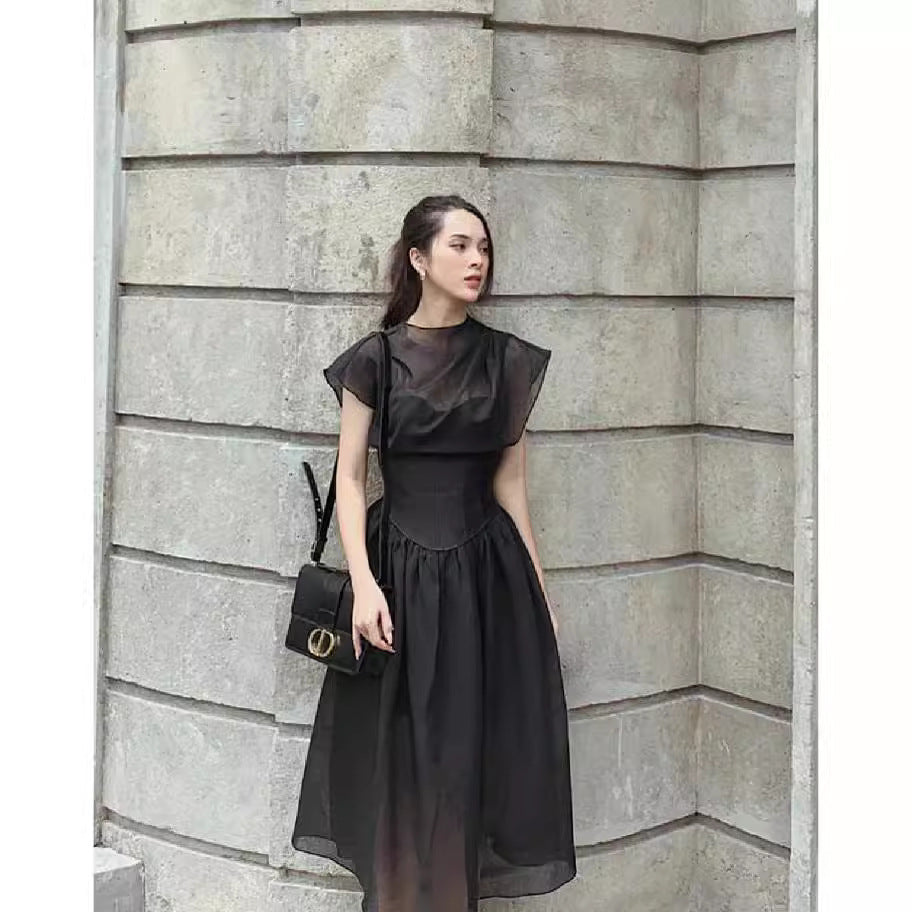 Black Pleated Dress