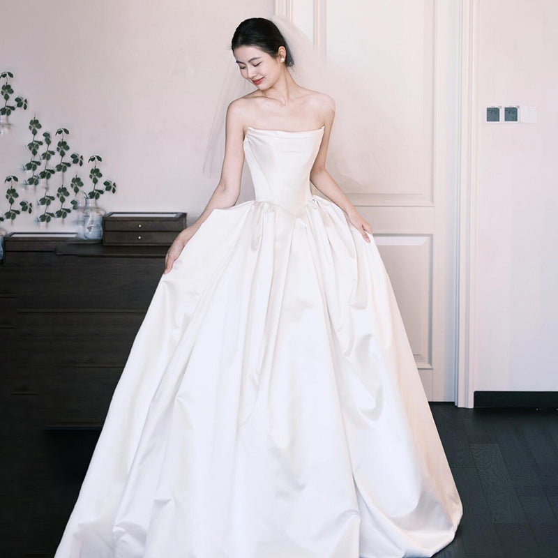 White Satin Dress