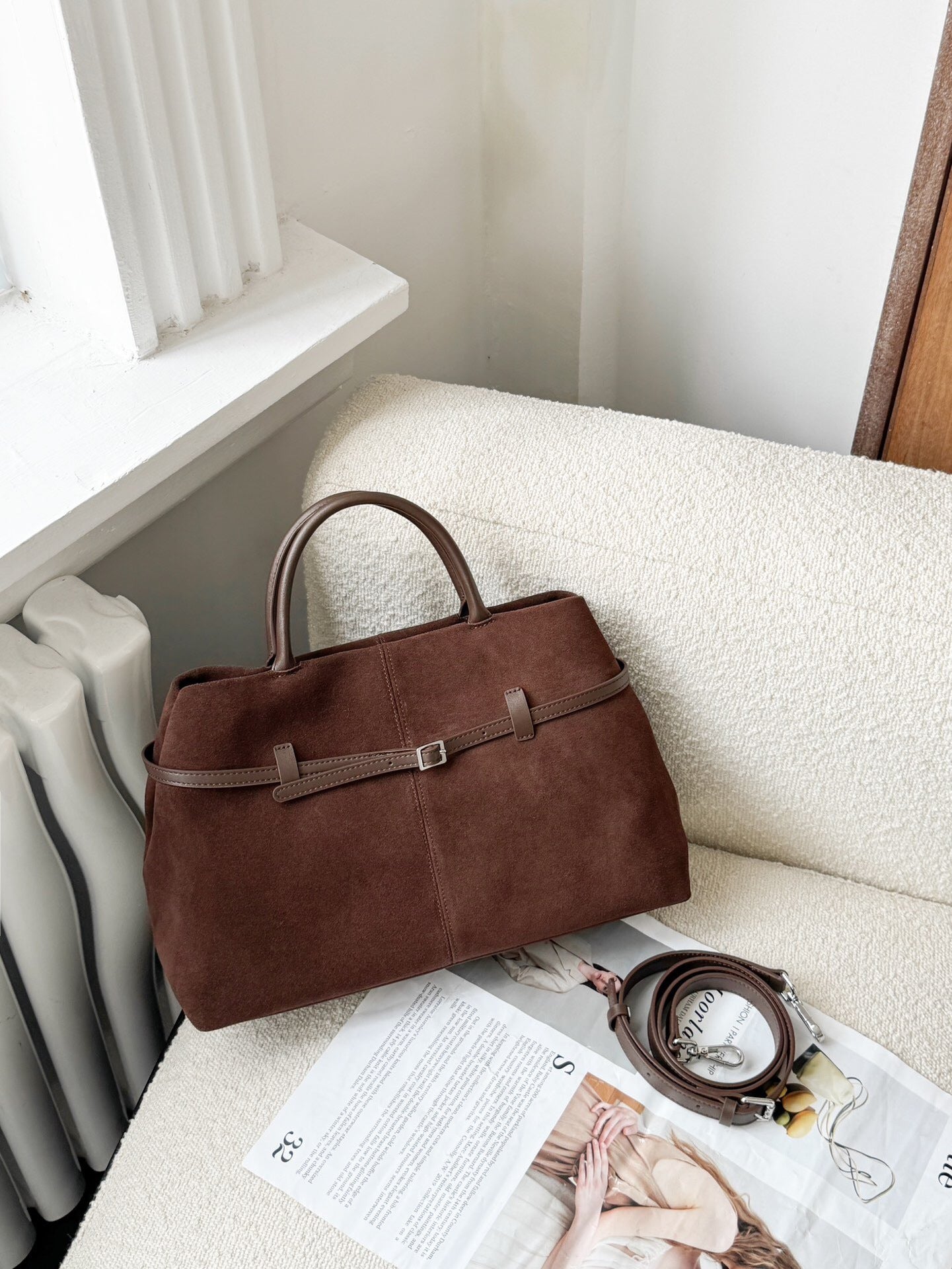 Suede Crossbody Bag