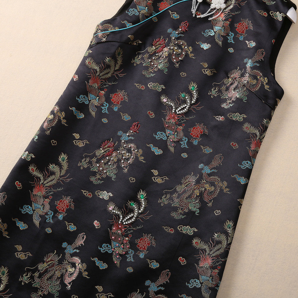 Gold Jacquard Dress