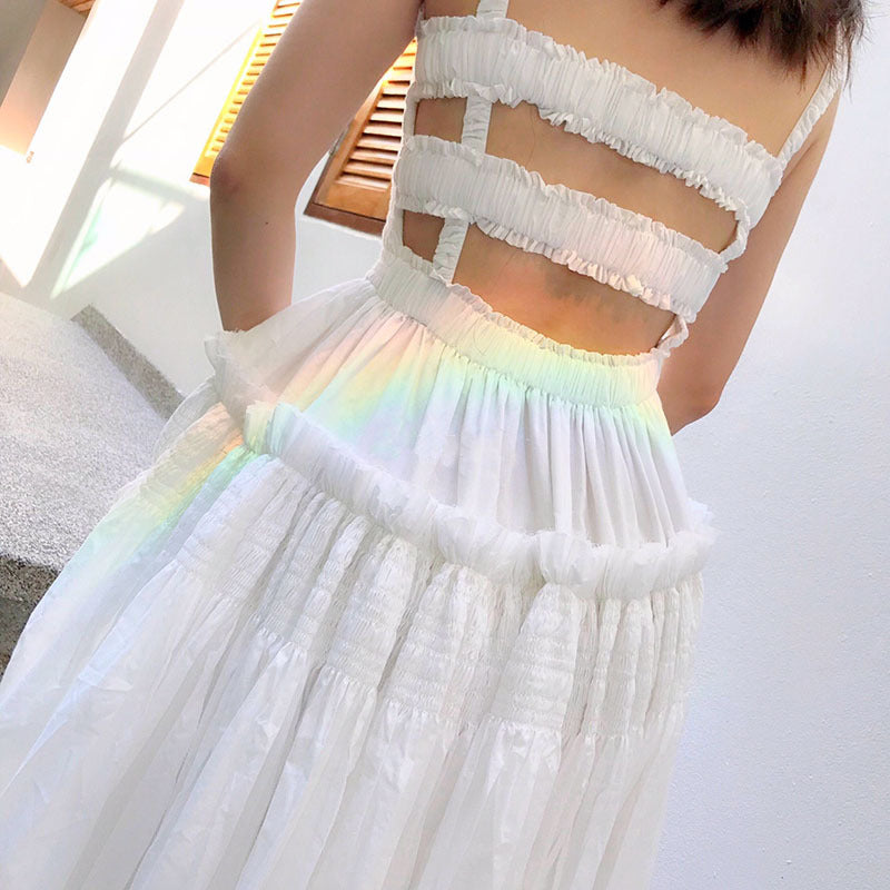 White Backless Dress