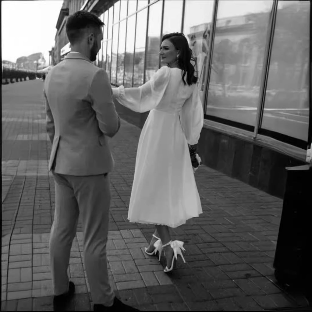 White Long Sleeve Dress