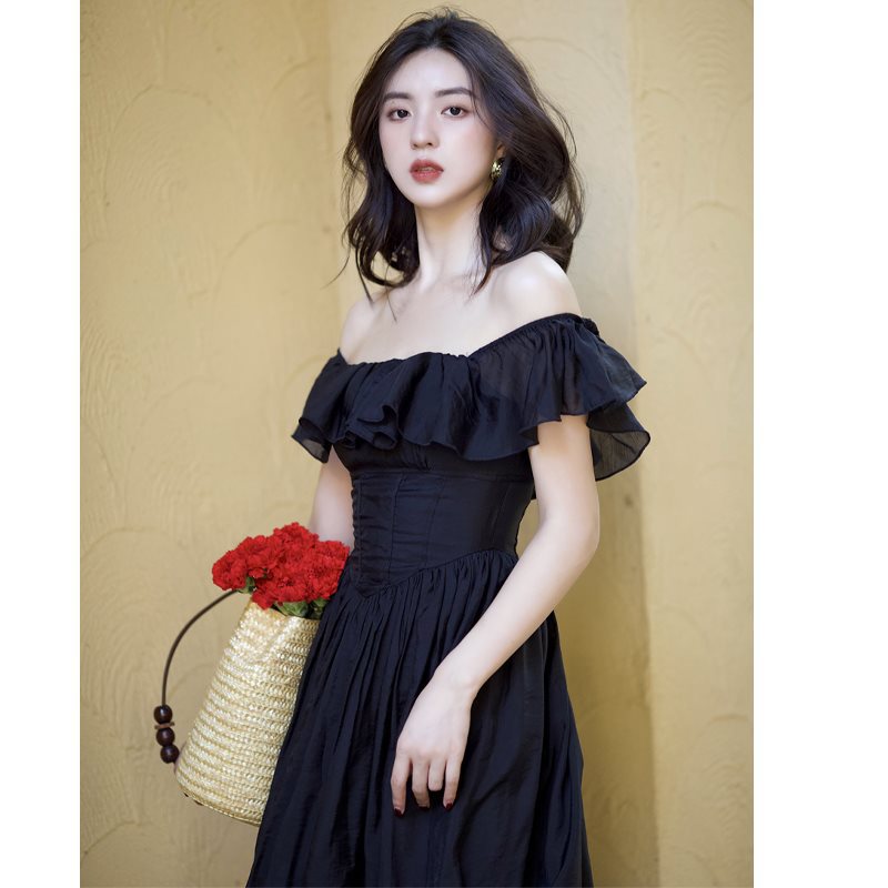 Black Square-Neck Dress