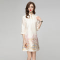 Stand Collar Buckle Dress