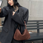 Suede Baguette Bag