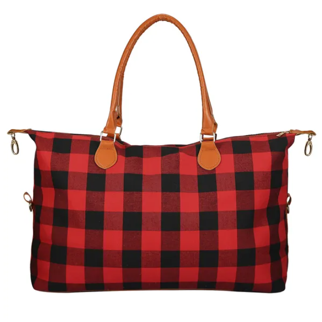 Minimally Plaid Luggage Bag