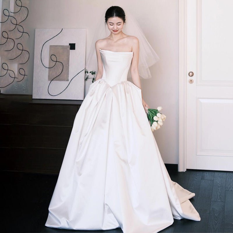 White Satin Dress