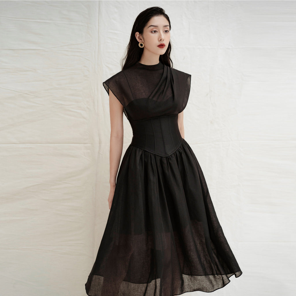 Black Pleated Dress