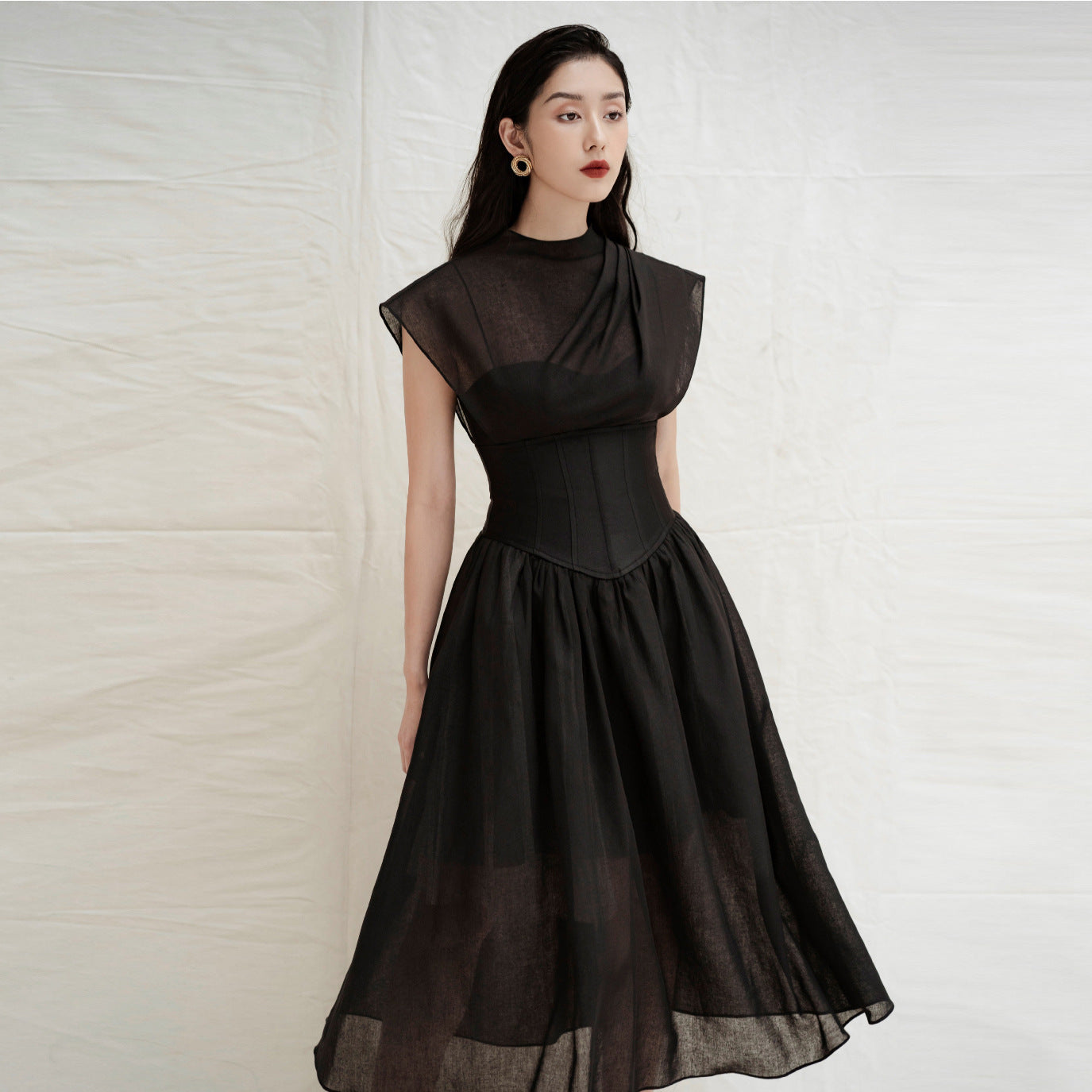 Black Pleated Dress