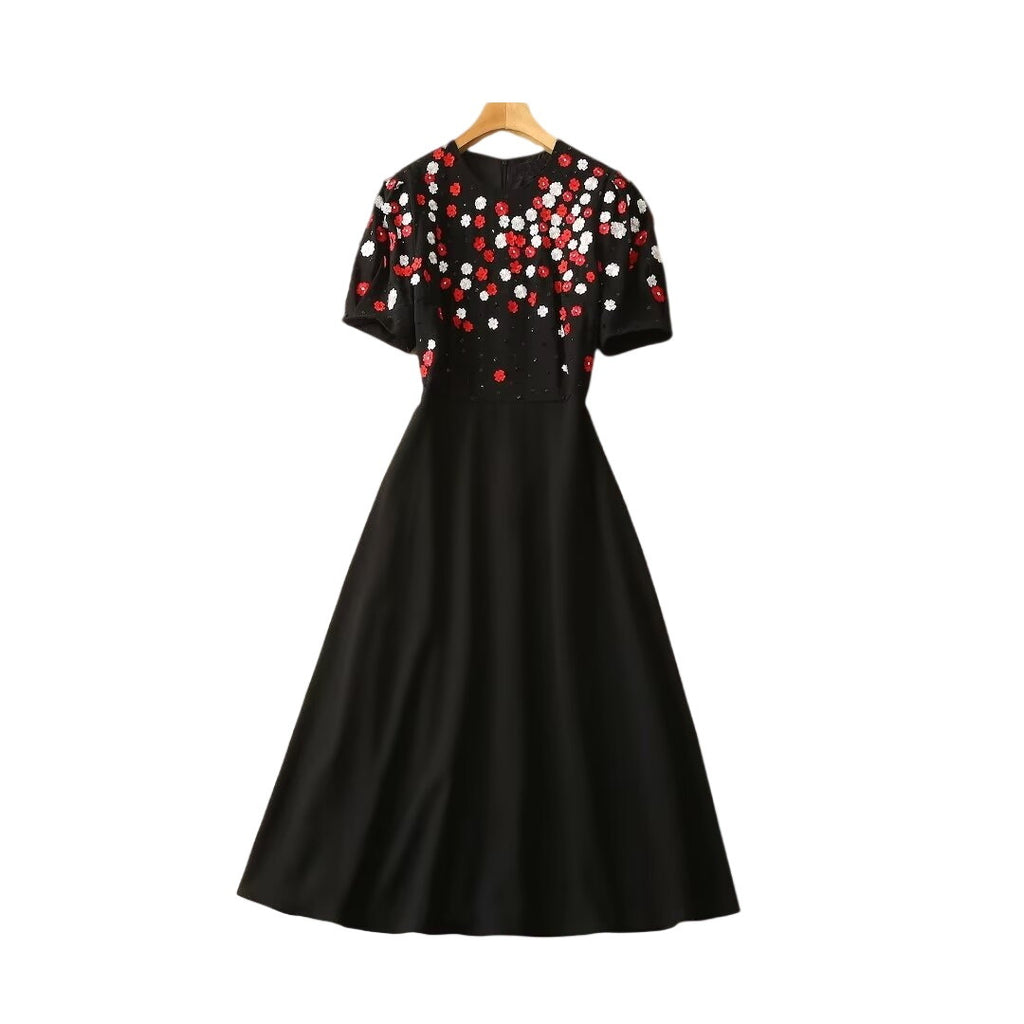 Black Embroidered Dress II
