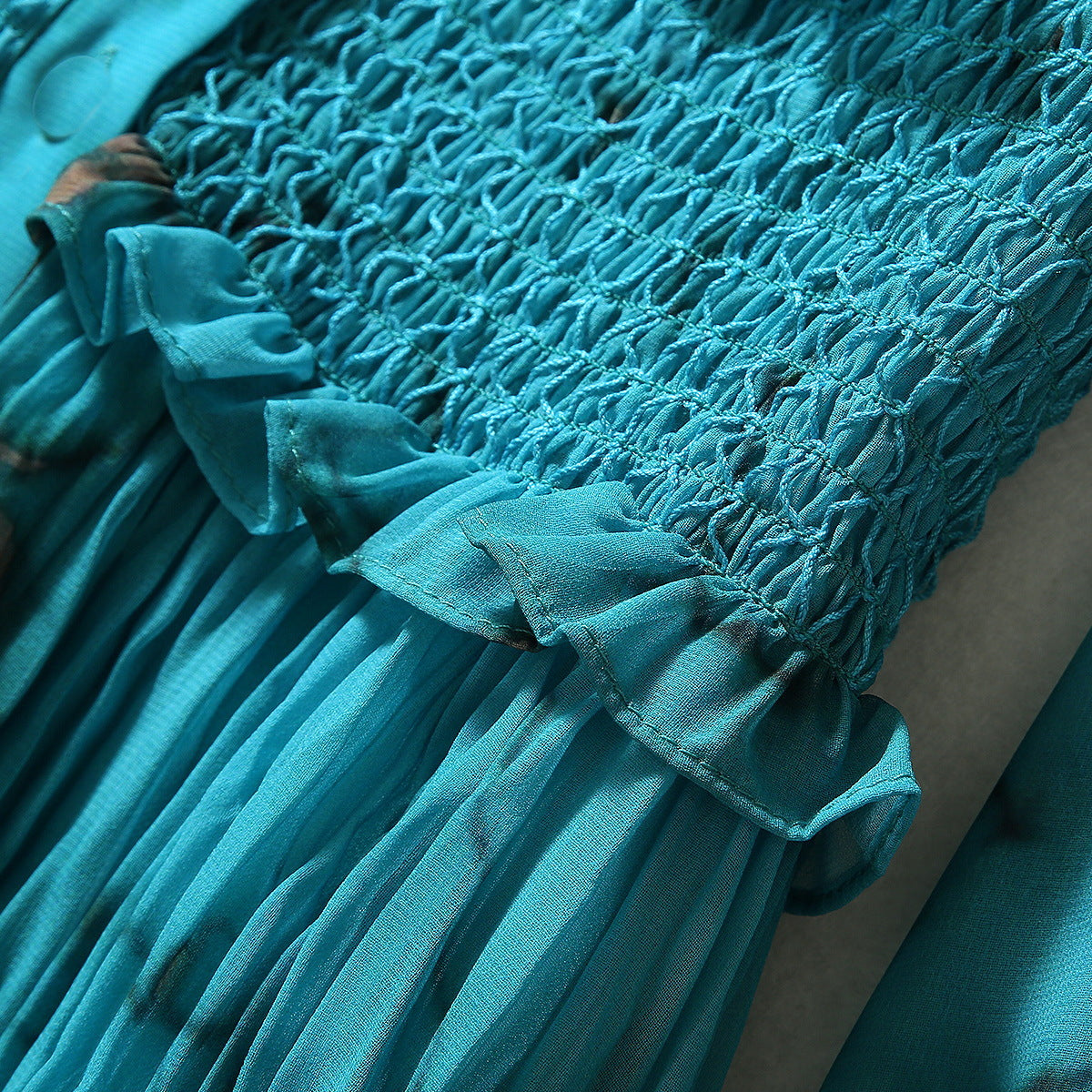 Stand Collar Ruffle Dress