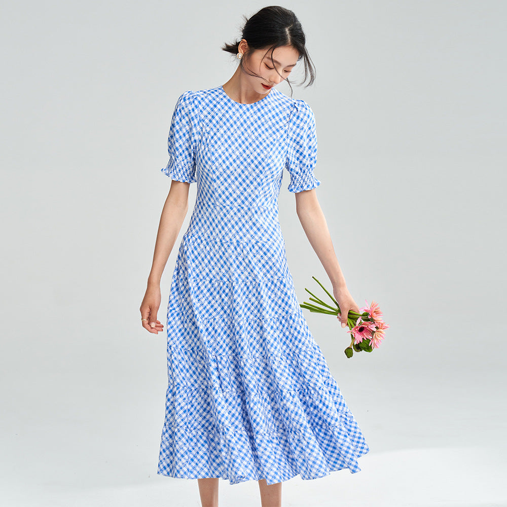 White Plaid Dress