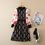 Lantern Sleeve Stand Dress