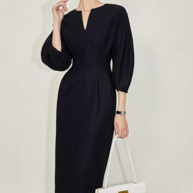 Black V-Neck Dress II