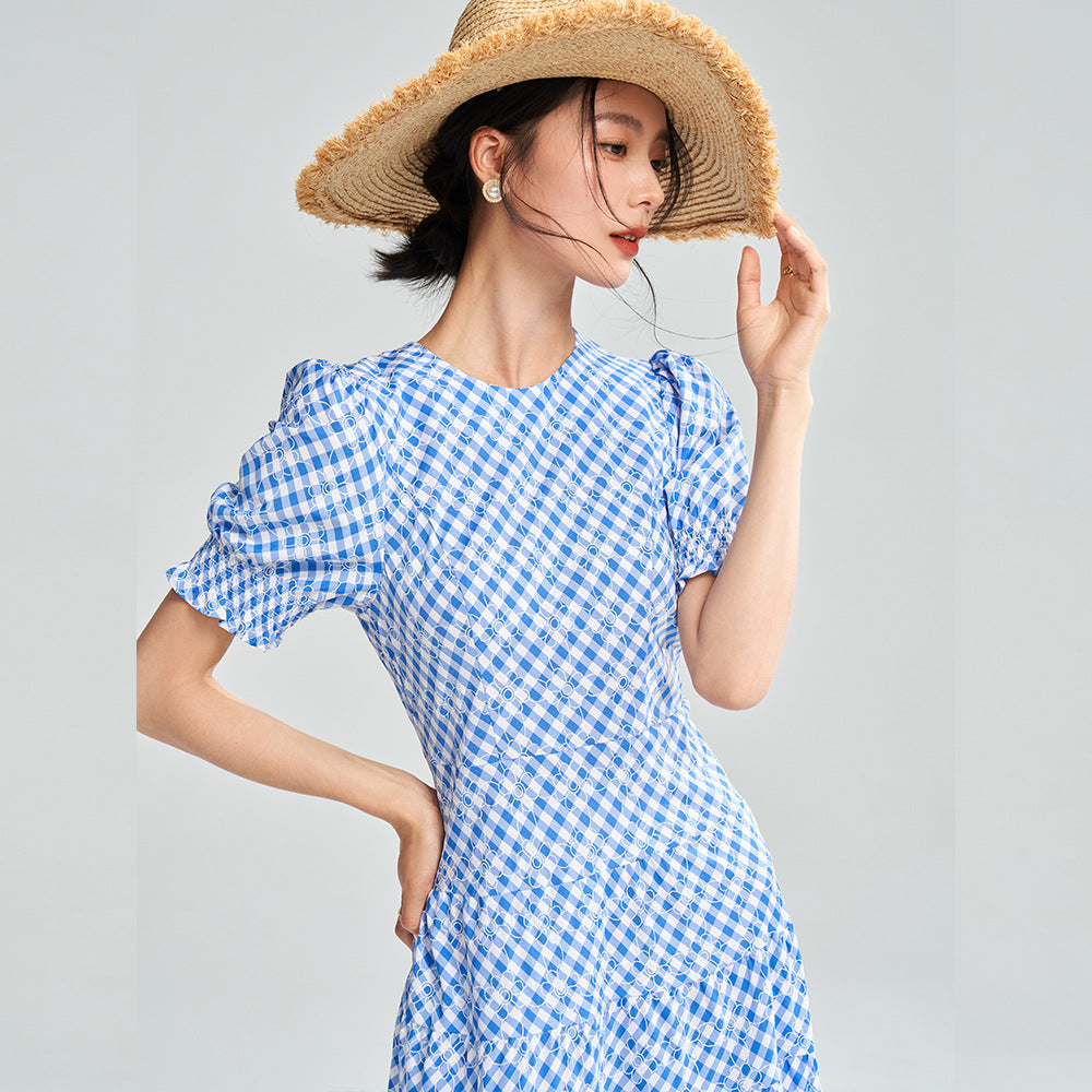 White Plaid Dress