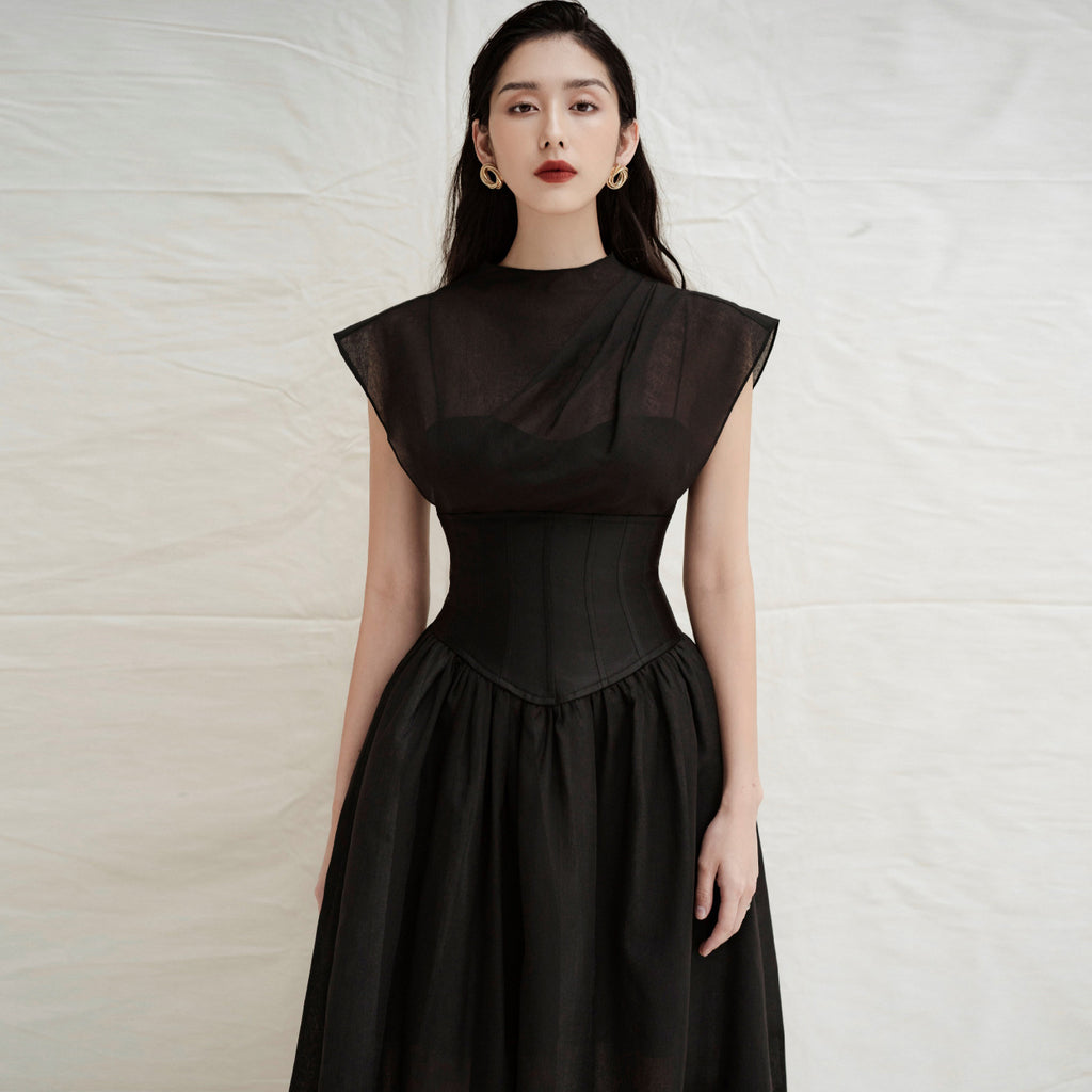 Black Pleated Dress