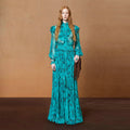Stand Collar Ruffle Dress