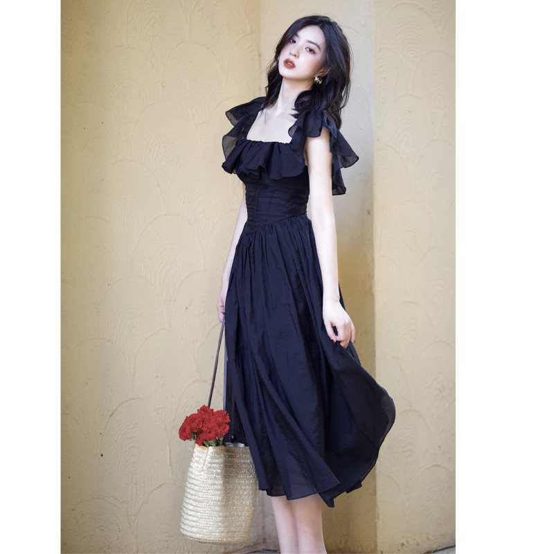 Black Square-Neck Dress