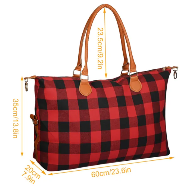 Minimally Plaid Luggage Bag