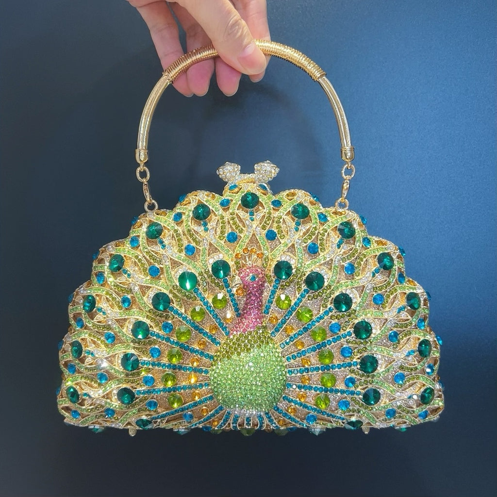 Large Peacock Diamond Bag