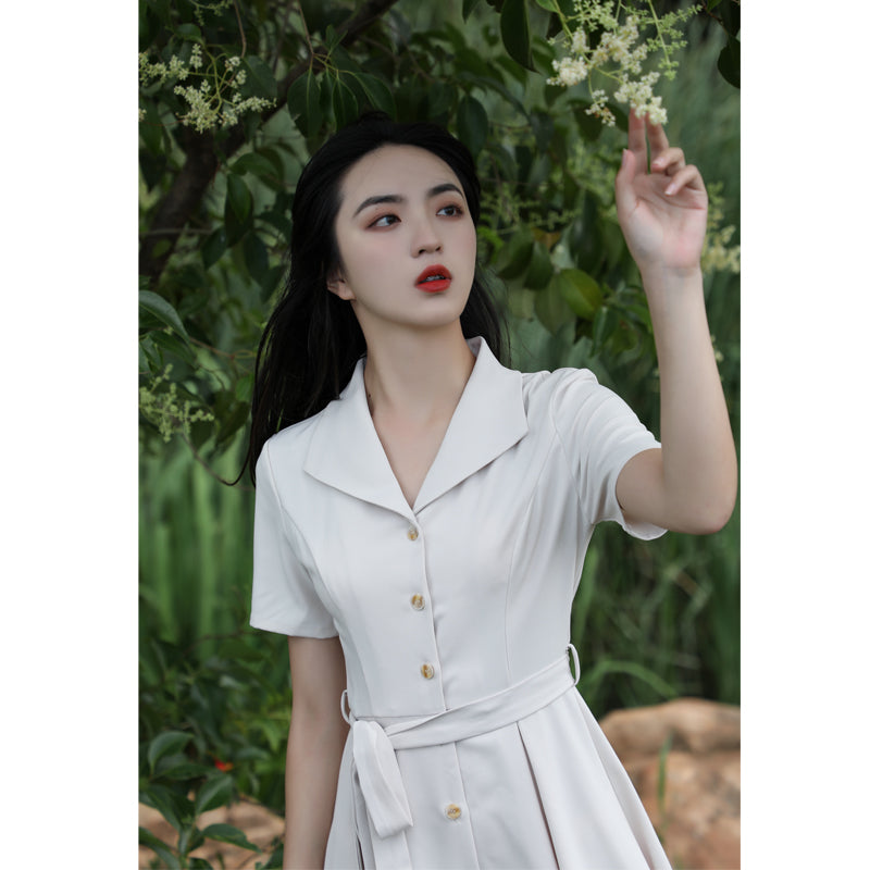 White Collar Dress