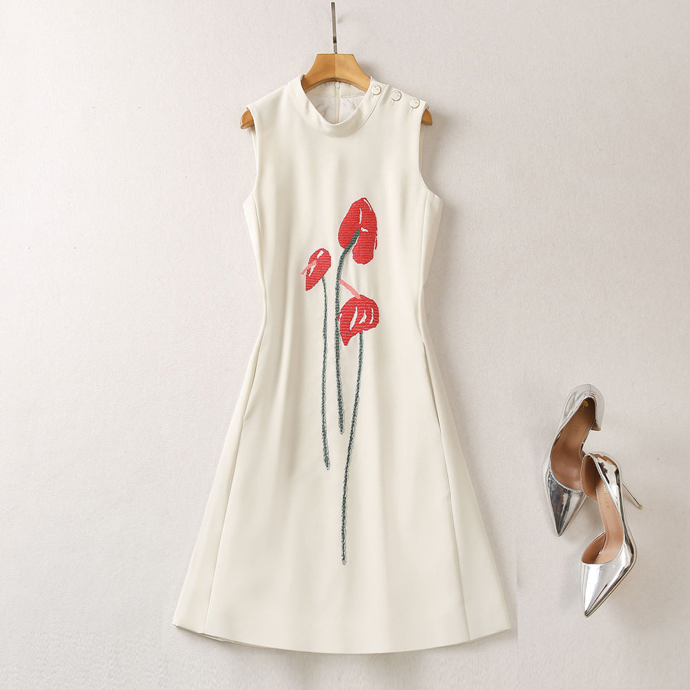 Stand Collar Three-dimensional Dress