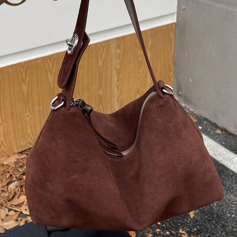 Suede Baguette Bag