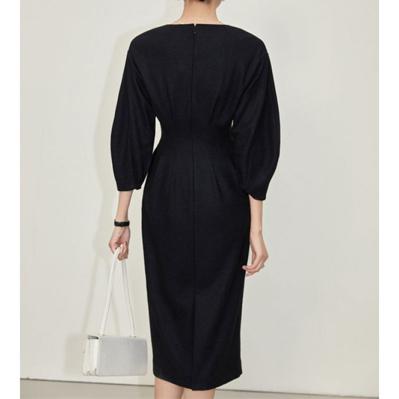 Black V-Neck Dress II