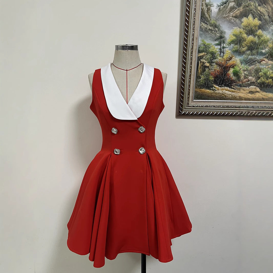 Lapel Tight Tank Dress