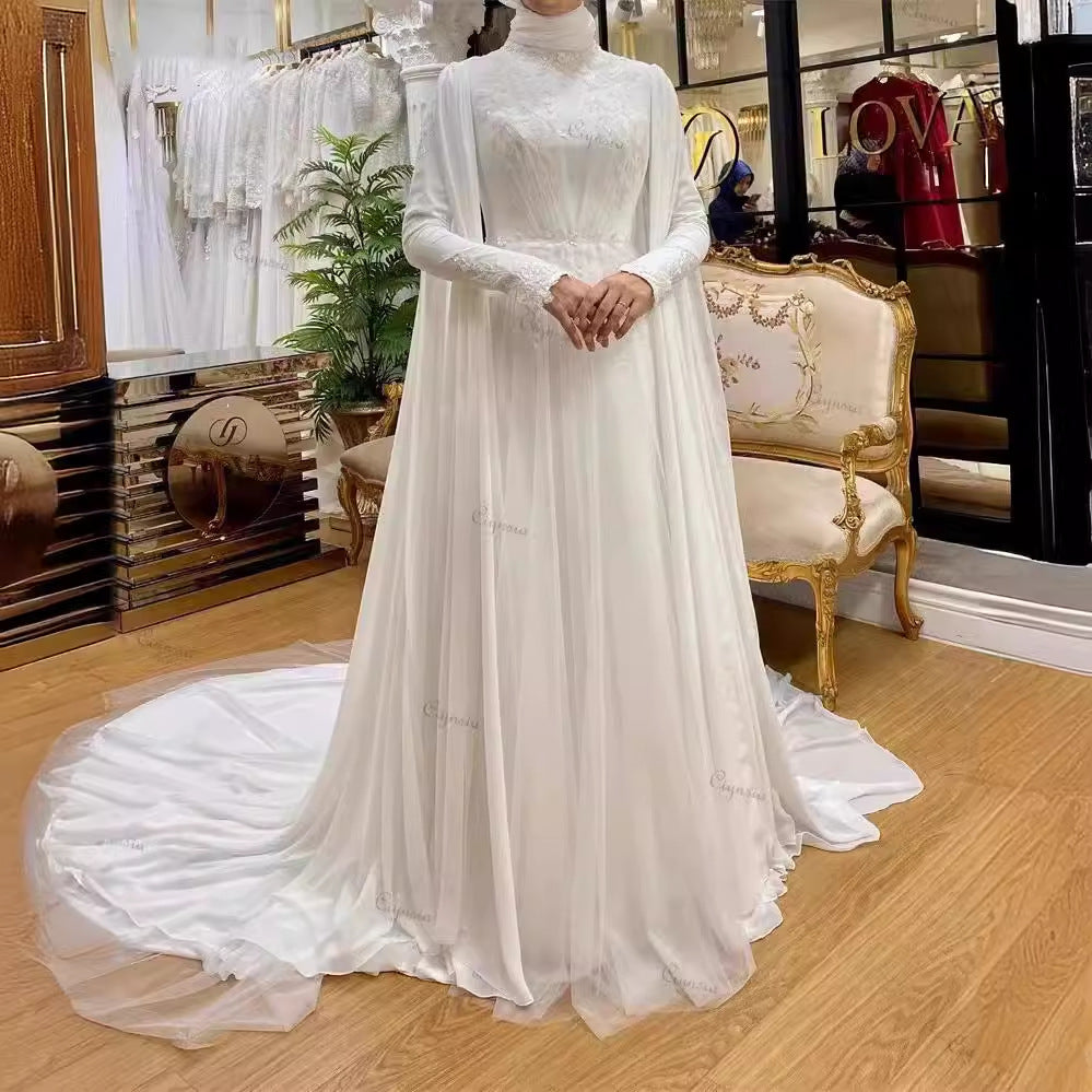 White Trailing Dress